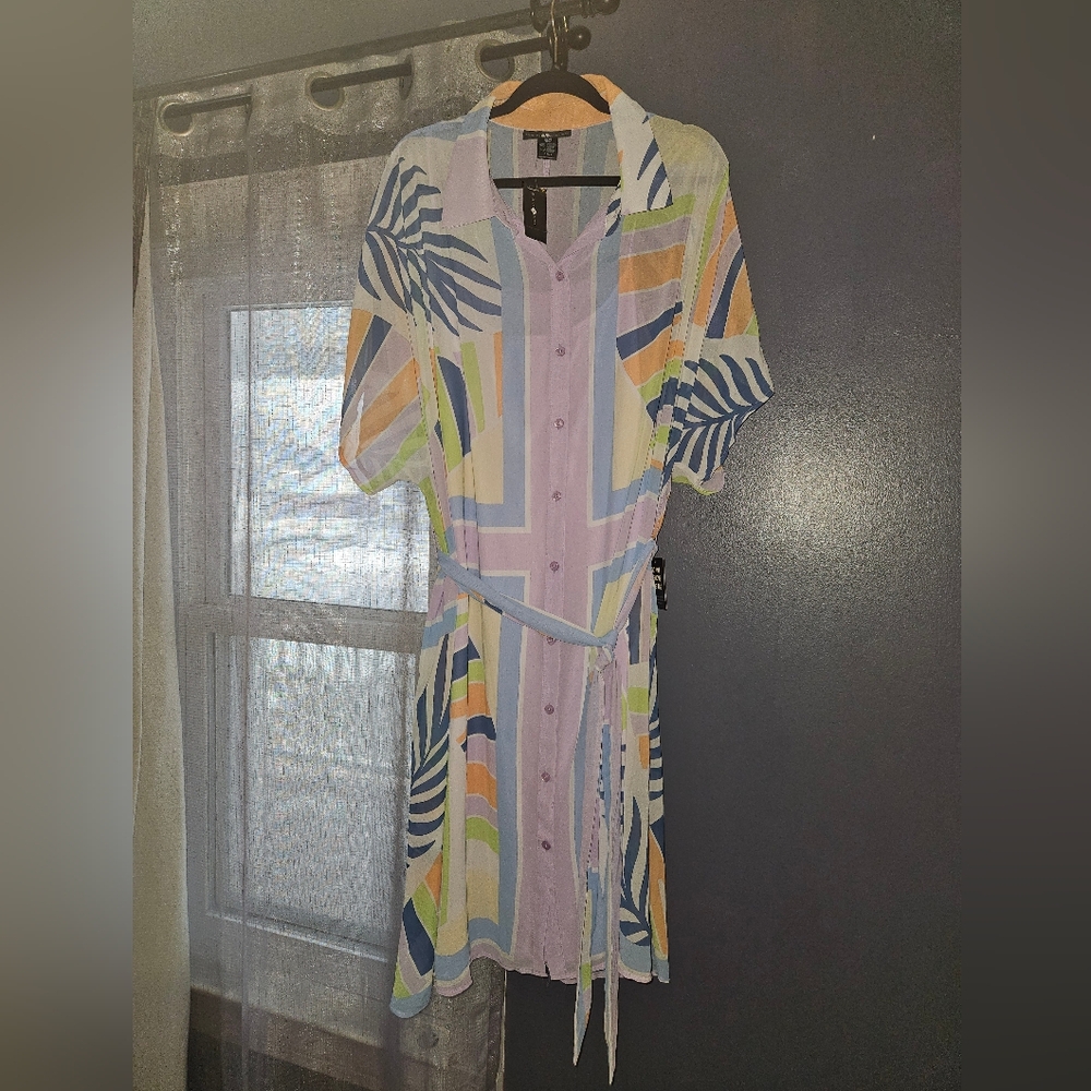 Multicolor Geometric Print Dress
